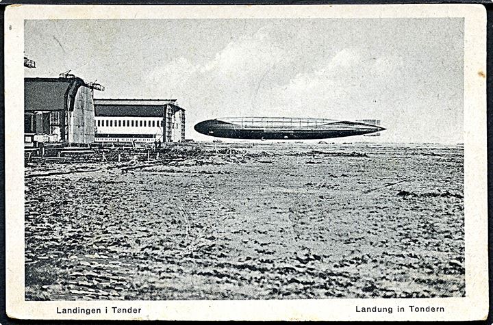 Marineluftskib L54 ved Zeppelinbasen i Tønder. M. Glückstadt & Münden no. 82412. Kvalitet 7