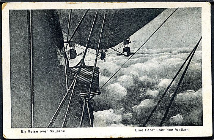Marineluftskib under flyvning fra Zeppelinbasen i Tønder. M. Glückstadt & Münden no. 82416. Kvalitet 6