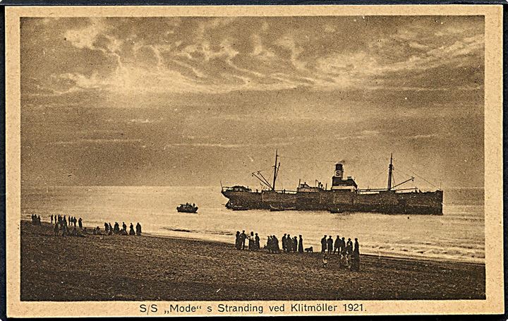 Sverige. “Mode”, S/S, strandet ved Klitmøller d. 11.10.1921. W. Arlev u/no. Kvalitet 7