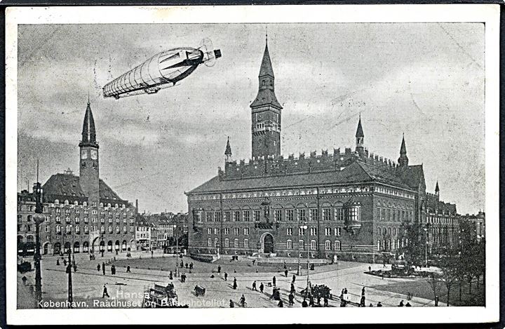 Luftskibet “Hansa” over København d. 20.9.1912. A. Vincent no. 1. Kvalitet 8