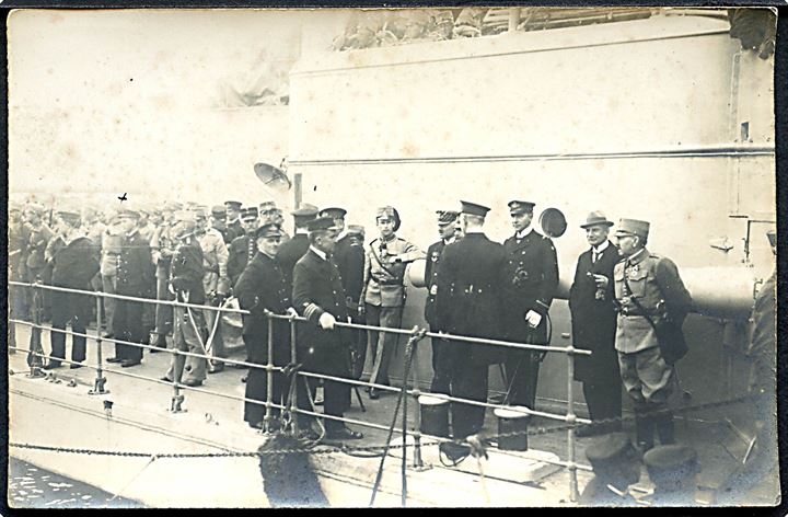 Sønderborg, Sønderjydsk Kommando ankommer til Sønderborg d. 5.5.1920. Fotokort u/no. Kvalitet 7