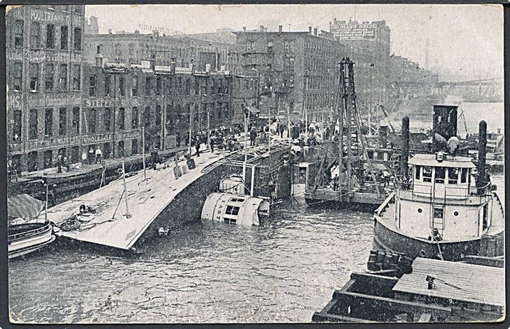 USA. “Eastland”, S/S, kæntret i Chicago River d. 24.7.1915 med 844 omkomne.  Kvalitet 7