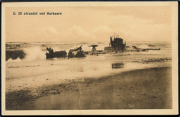Tyskland. Undervandsbåd U20 strandet ved Harboøre d. 4.11.1916. Stenders no. 45262. Kvalitet 8