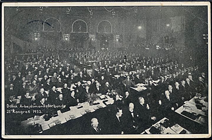 Politik. Dansk Arbejdsmandsforbunds 21. kongres i København  1932. U/no.  Kvalitet 7