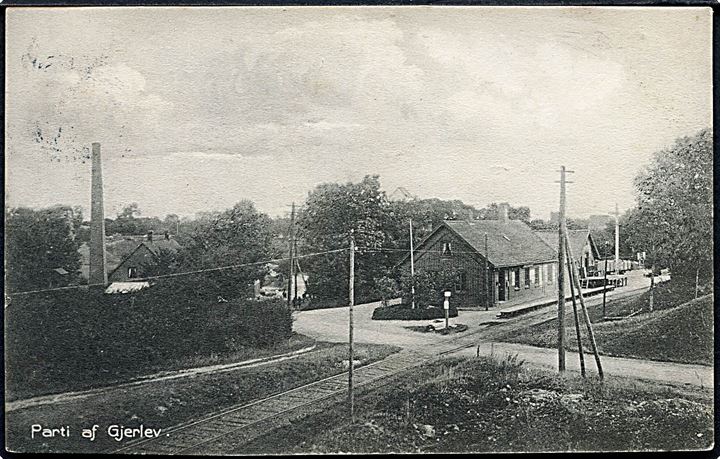 Gjerlev, jernbanestation. H. A. Ebbesen no. 525. Kvalitet 8