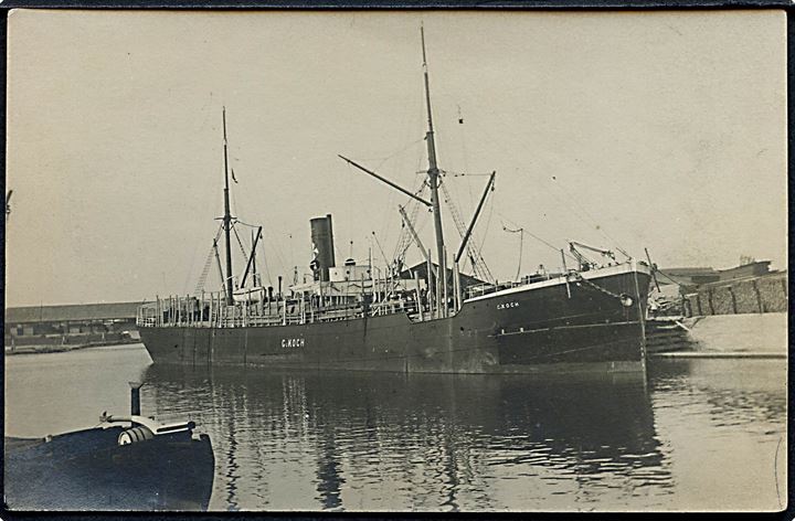 “C. Koch”, S/S, Fiona, D/S, Odense. Forlist i Nordsøen 1913. Fotokort u/no. Kvalitet 8