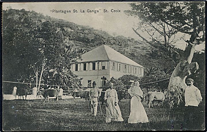 D.V.I., St. Croix, Plantagen St. La Grange. E. Langkjær no. 1863. Anvendt Danmark 1906. Kvalitet 7