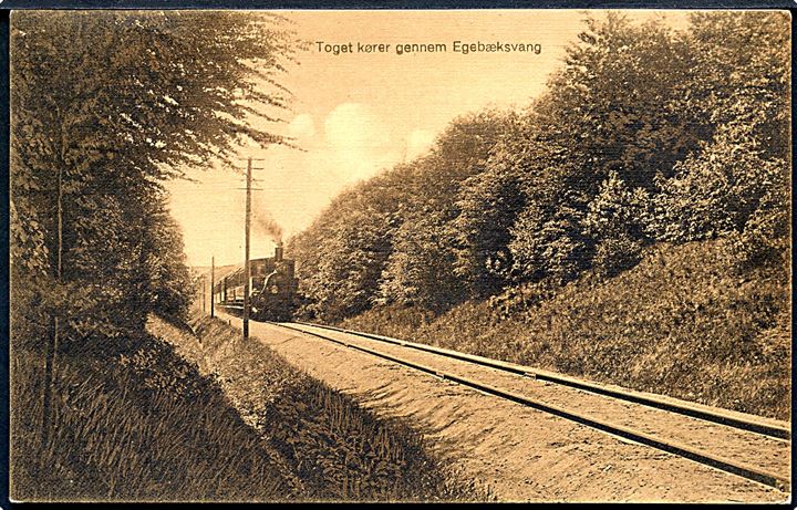 Egebæksvang ved Snekkersten, jernbanelinie med damptog. J. M. no. 905.