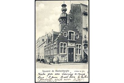 Belgien. Souvenir de Blankenberghe. L'Hotel de ville. Nels, serie 28 no. 41. 