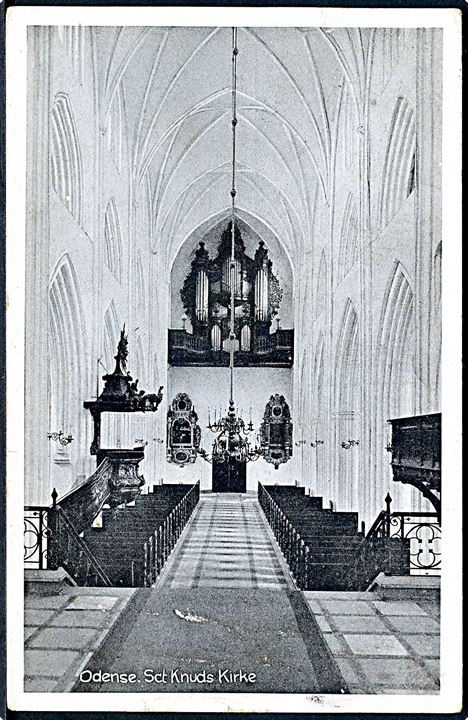 Odense. Sct. Knuds Kirke indvendig. Stenders, Odense no. 122. 