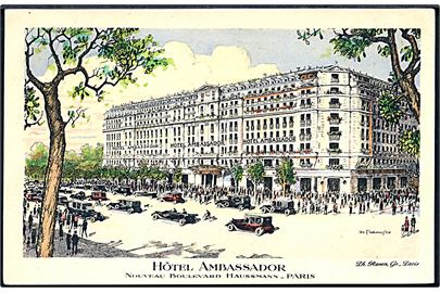 Frankrig. Hotel Ambassador. Nouveau Boulevard Haussmann, Paris. U/no. 