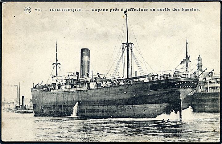 Anglo-African, S/S, Nitrate Producers Steamship Co. - Lawther, Latta & Co., London i Dunkerque no. 25. Forlist ved Cape Henry d. 5.1.1909 på rejse fra Tocopilla til Baltimore. 