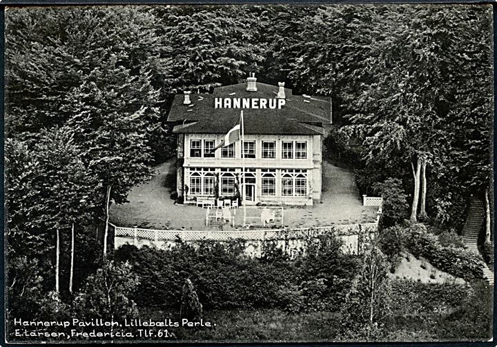 Hannerup Pavillon, Lillebælts Perle. Sylvest Jensen Luftfoto Stenders no. 98501.