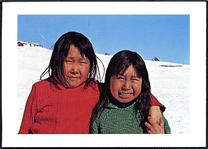 Grønland. 2 grønlandske børn. Uden adresselinier. U/no.  