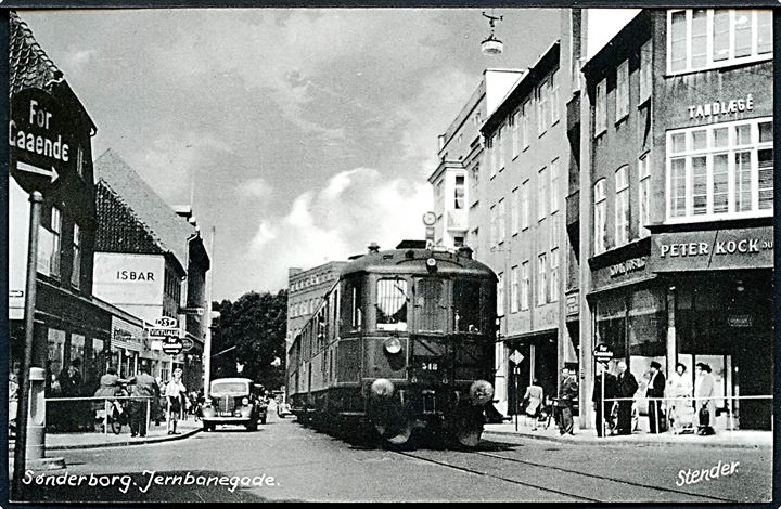 Sønderborg. Jernbanegade med Tog no. 518. Stenders, Sønderborg no. 94 K. 