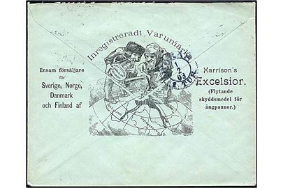 10 öre Oscar på illustreret firmakuvert fra Axel Idström i Göteborg d. 31.1.1903 til Borås. På bagsiden af illustration med Axel Idström's smöroljor på Nordpolen.