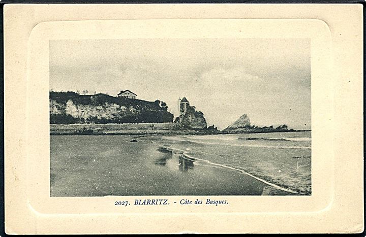 Ufrankeret amerikansk feltpostkort fra Biarritz, Frankrig dateret d. 15.4.1919 og stemplet Rec'd from Army Bordeaux d. 18.4.1919 til Huntingdon, USA. Amerikansk unit censor no. A4890