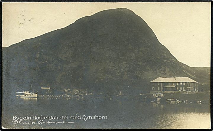 Norge. Bygdin Höifjeldshotel med Synshorn. Carl Norman no. 1077. 