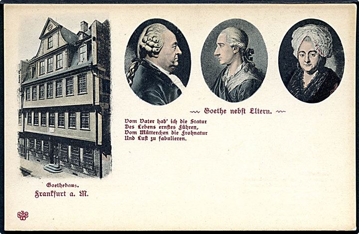Tyskland. Frankfurt. Goete's Hus. L. Klement no. 31. 