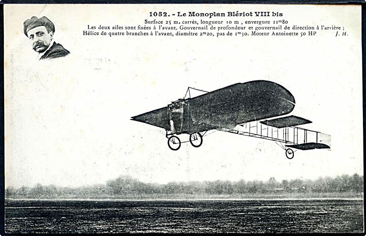 Frankrig. Le Monoplan Blèriot VIII bis. Fly. J. Hauser no. 1052. 