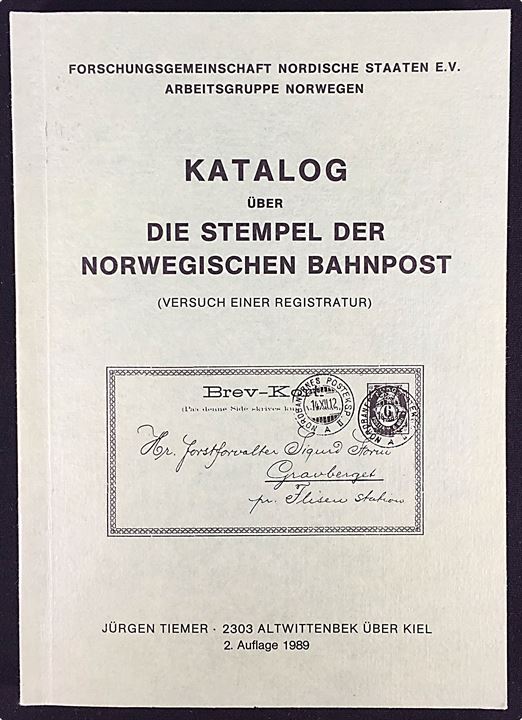Katalog über die Stempel der Norwegischen Bahnpost af Jürgen Tiemer. 
