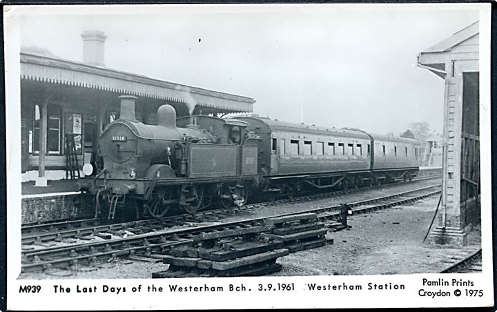 England. Westerham station med sidste dag på Westerham Bch. d. 3.9.1961.