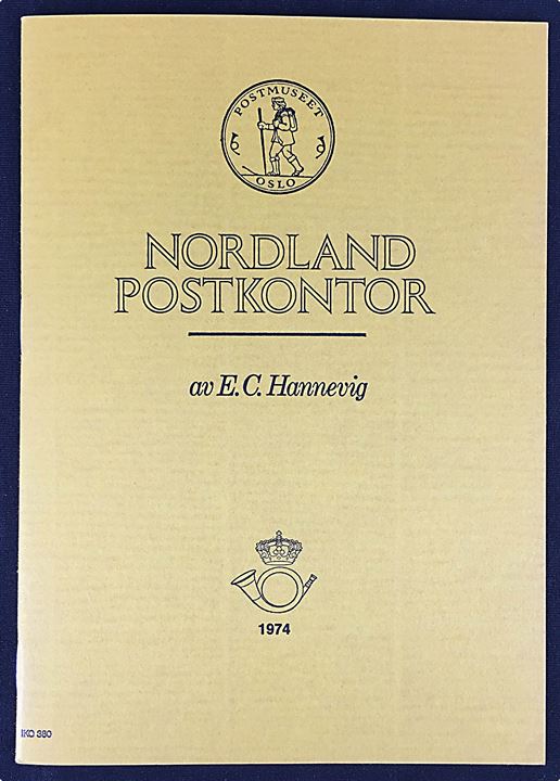 Nordland Postkontor af E. C. Hannevig. Beskrivelse af dampskibspost i Nordnorge. 27 sider.