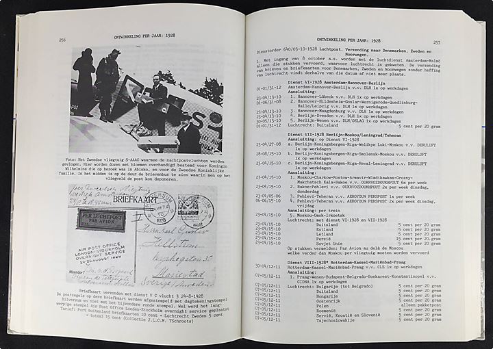 Luchtvaart en Luchtpost encyclopedie - deel 1 tot en met 1935 af J.L.C.M. TSchroots. Omfattende illustreret hollandsk luftpost og luftfarts leksikon. 768 sider.