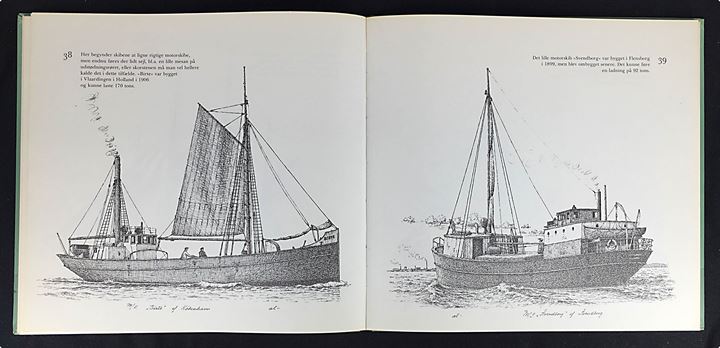 Danske sejl- og motorskibe efter år 1900 med tegninger og beskrivelser af Andreas Laursen. 63 sider.