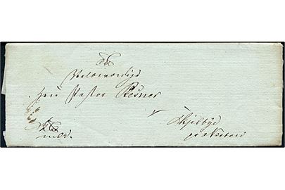 1834. Tjenestebrev mærket K.T.m.At. med indhold fra Sorø d. 16.10.1834 til Skjelbye pr. Nestved.