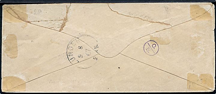 Herzogth. Schleswig 1 1/4 Sch. stukken kant på brev annulleret med 2-ringsstempel Apenrade d. 8.8.1867 til Lunden.