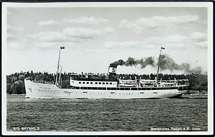 Brynhild, S/S, Stockholms Rederi A.B. Svea - tidl. bornholmerbåden Heimdal solgt til Sverige 1936.