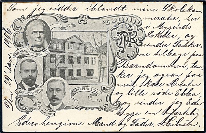 København, Nørregade 37. De forenede Kirkeskoler (DFK) med skoleinspektørerne Ed. Vohnsen (1964-1888), H. Rasmussen (1889-1904) og V. Vaupell (1905-). U/no.
