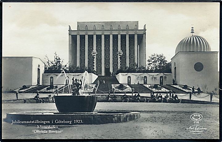 Sverige. Jubileumsutställningen i Göteborg 1923. Minneshallen. Axel Eliassons konstforlag no. 216. 