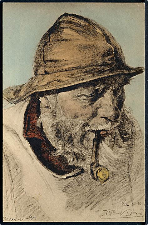 P. S. Krøyer: Skagen 94. Fiskerhoved. W. & M. u/no. 