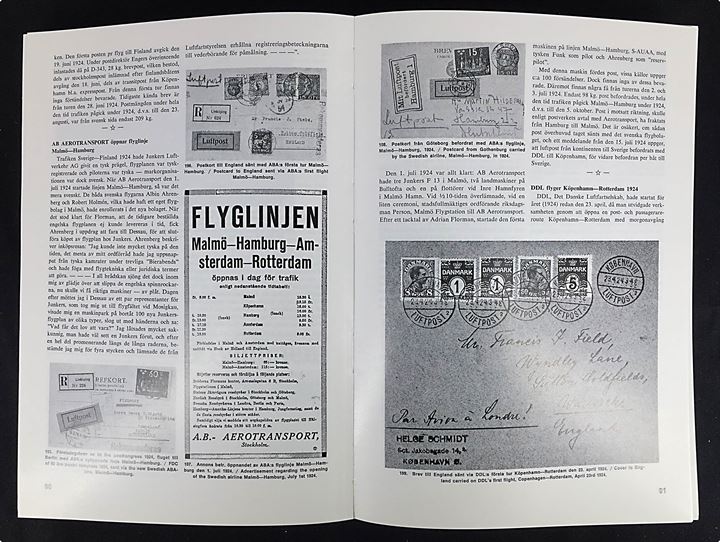 Luftpostens historia i Norden af Örjan Lüning. 1978. SFF Special håndbog no. 10. 352 sider. Uundværelig håndbog for samlere af luftpostforsendelser fra de nordiske lande. Nyt eksemplar.