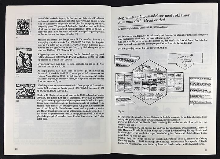Frimærke & Møntudstilling i Aaborg 1992, udstillingskatalog med artikler om bl.a. forsendelser med reklamer. 32 sider.