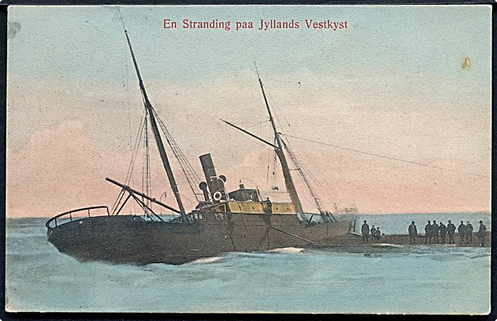 Stranding på Jyllands Vestkyst. C. Buchholtz u/no. Frankeret med 5 øre Chr. IX annulleret med bureaustempel Struer - Thisted d. 23.11.1906 til Aarhus.
