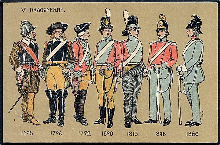 Ludvig Steensen: V. Dragonerne. 1608 - 1860. Den danske hærs uniformer gennem Tiderne. (7. Dressin). N. Kirks Forlag no. 226. 