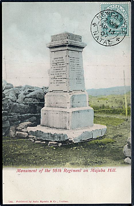 Monument of the 58th Regiment on Majuba Hill. Sallo Epstein & Co. no. 745. 