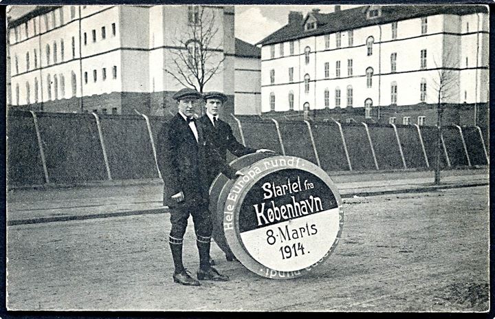 Hele Verden rundt. Startet fra København 8 Marts 1914. Th. Kromann & E. Petersen u/no. 