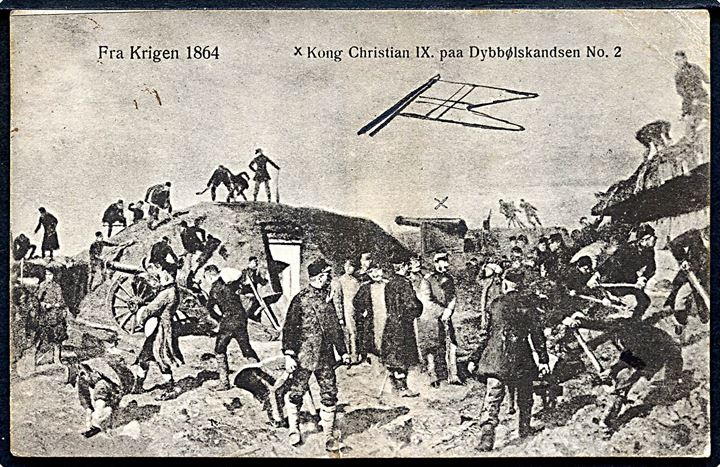 Dybbøl. Krigen 1864. X Kong Christian IX. paa Dybbølskandsen no. 2. No. 574. 
