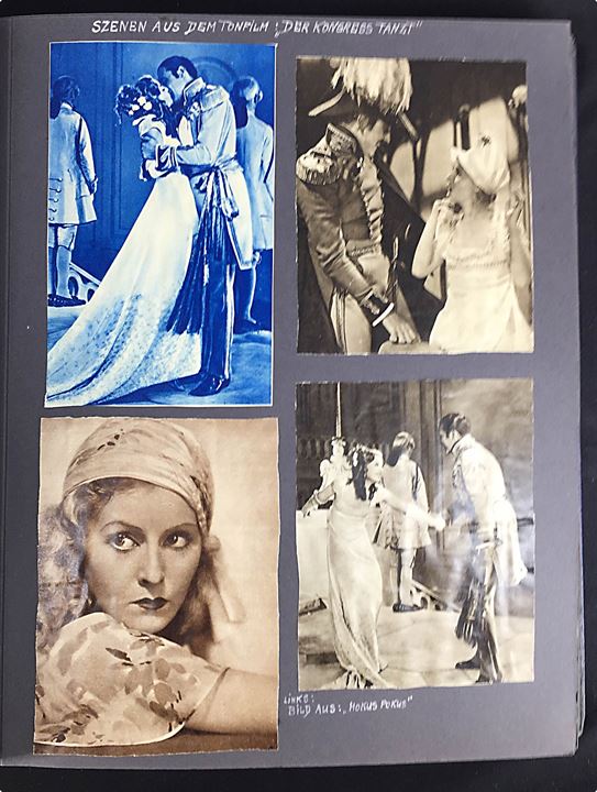 Lilian Harvey (1906-1968), 2 store bind med fan-billeder af den tysk-britiske skuespillerinde og sanger. Ca. 100 postkort -  et sammen med Grønlandsflyveren Ernst Udet og et med original autograf. Meget blandet materiale. 
