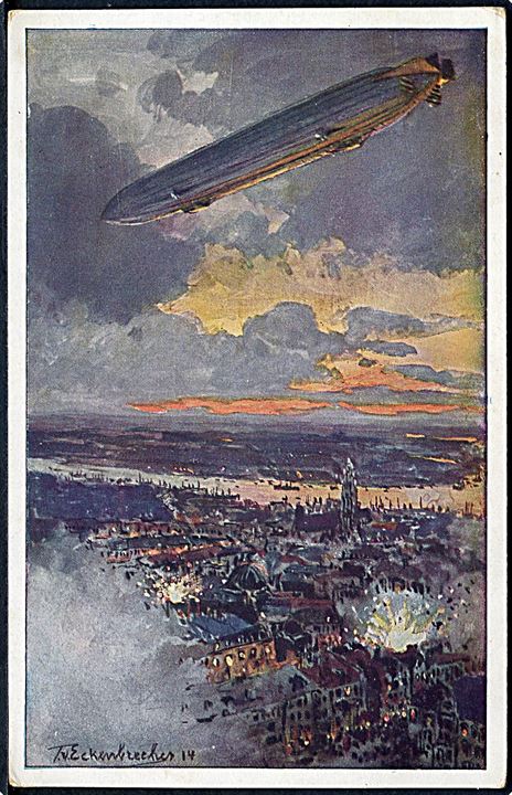T. v. Eckenbrecher: Zeppeliner over Antwerpen. U/no.