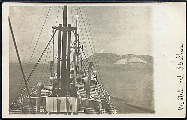 Chile, M/S, Østasiatisk Kompagni. Fotokort ved Gibraltar. U/no. 