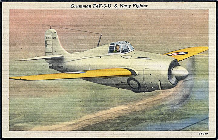 Grumman F4F-3-U Wildcat (Building no. 1845) fra U. S. Navy. No. E-5949. Har været opklæbet.