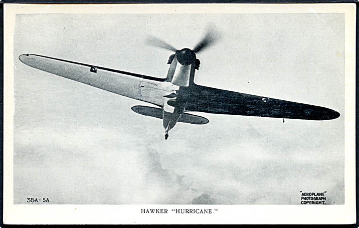Hawker Hurricane fra Royal Air Force. Valentine's no. 38a-5a.