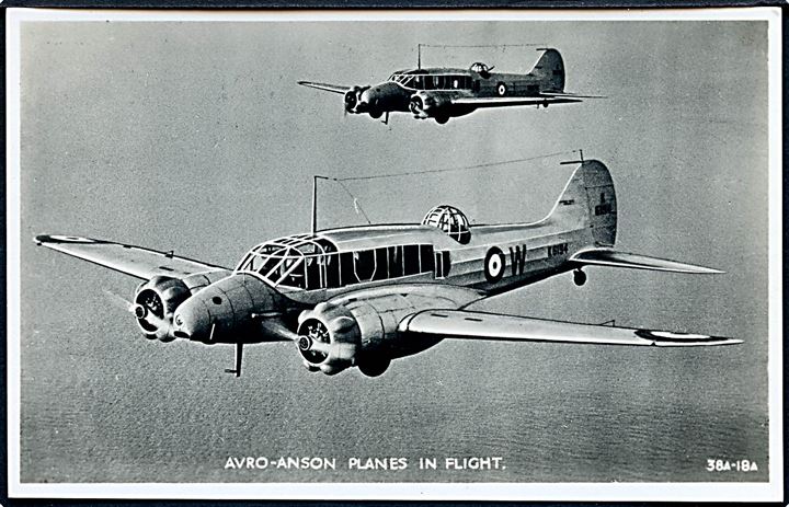 Avro Anson maskiner fra Royal Air Force. Valentine's no. 28A-18A.