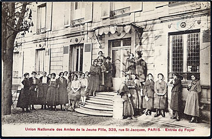Frankrig. Paris. Union Nationale des Amies de la Jeune Fille, 328, rue St. Jacques. Entrée du Foyer. A. Breger u/no. 