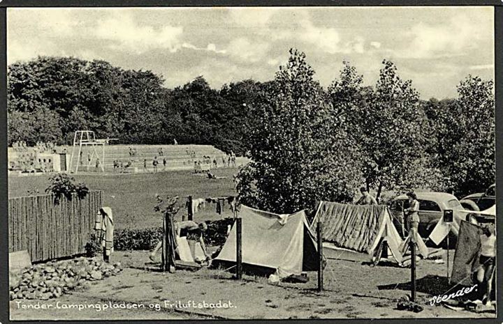 Campingpladsen og friluftsbadet i Tønder. Stenders Tønder no. 91.